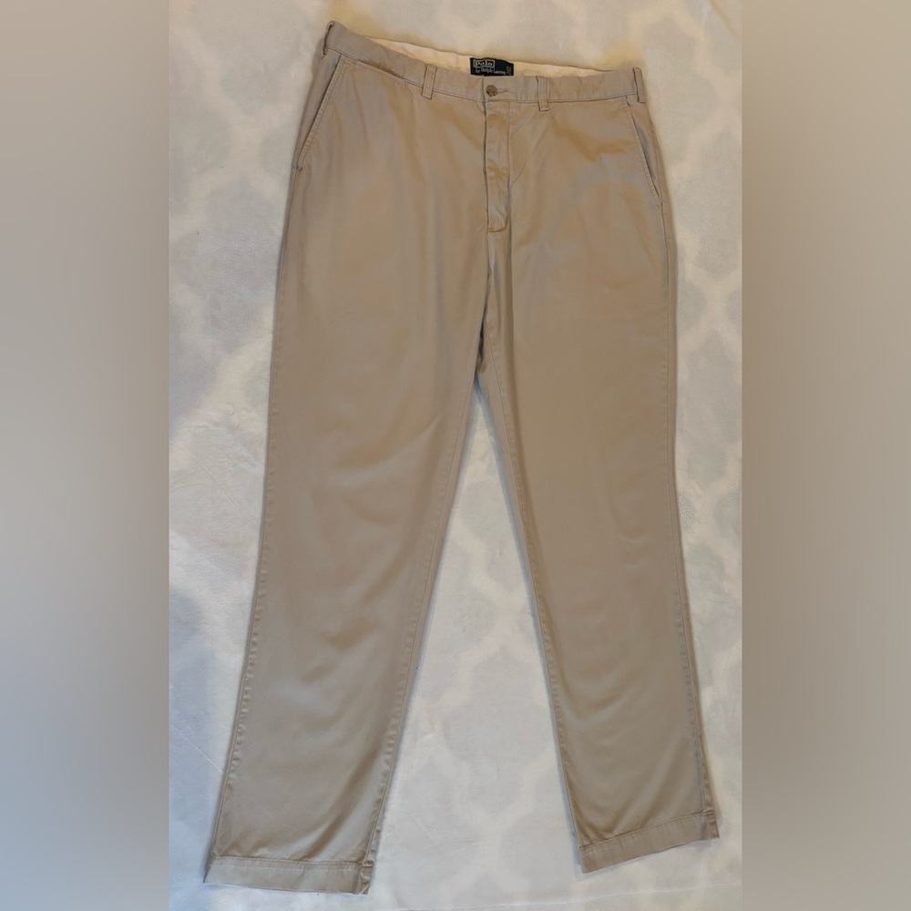 Polo Ralph Lauren Salinger Straight Fit Chino Pant Tan Size 38T/36 Cotton - Picture 6 of 15